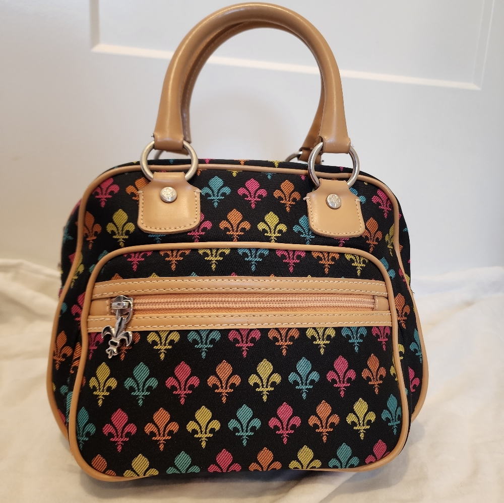 Patrick Cox Multi-Colored Fleur-De-Lis Satchel - image 2